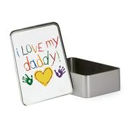I Love My Daddy, Father's Day Gift, Metal Tin Storage Box, Biscuit, Chocolate,Tin, Emergency Stuff Tin. (Rectangular)