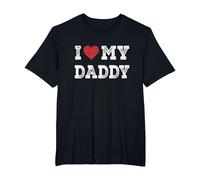 I Love My Daddy - I Heart My Daddy Funny T-Shirt, Men's Big and Tall, Black, 3X Tall