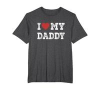 I Love My Daddy - I Heart My Daddy Funny T-Shirt, Men's Big and Tall, Dark Heather Grey, 3X Tall