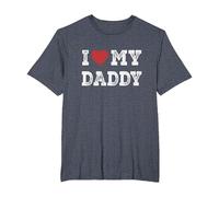 I Love My Daddy - I Heart My Daddy Funny T-Shirt, Men's Big and Tall, Heather Blue, 6X Tall
