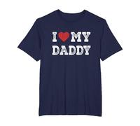 I Love My Daddy - I Heart My Daddy Funny T-Shirt, Men's Big and Tall, Navy Blue, 2X Tall