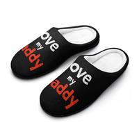 I Love My Daddy Men's House Slippers Memory Foam Washable Cotton Slip on Home Shoes