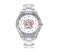 I Love My Daddy Watch Simple Wrist Watch Stainless Steel Band Analog Quartz Watches for Women Men