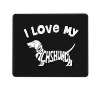 I Love My Daschund Mouse Mat With Stitched Edges Desk Mat Portable Mousemat For Gaming Travel Home 25X30Cm