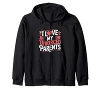 I Love My Divorced Parents Child Kid Dynamics - Zip Hoodie
