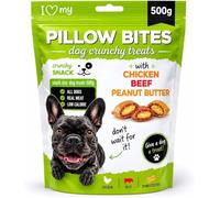 I Love my Dog 500g Crunchy Training Treats for Dogs - Chicken, Beef & Peanut Butter Flavours - Real Meat Dog Treats for Puppies & Adult Dogs - Crunchy Reward Biscuits for Small,