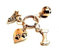 'I Love My Dog' Collar Bell & Charms, Bone, Paw Print, Heart, Pet Bling, Jingle Bells