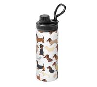 I Love My Dog Dachshunds 18oz Sports Insulated Kettle For Cycling Gym Basketball Outdoor Travel,Suitable As A Gift