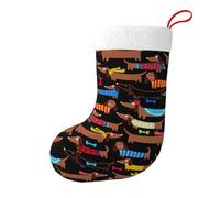I Love My Dog Dachshunds Christmas Stocking 17.7", Festive Hanging Sock for Fireplace Mantel, Holiday Decorations