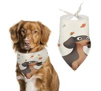 I Love My Dog Dachshunds Dog Bandana Adjustable Pet Scarf Soft Washable Polyester Triangle Bib Lightweight Breathable Pet Bib for Dogs Cats Puppies Suitable for Holiday Birthday