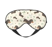 I Love My Dog Dachshunds Double-Sided Silk Sleep Mask, Adjustable Light Blocking Eye Mask for Travel, Men & Women, Soft Comfortable Blindfold 20x10cm