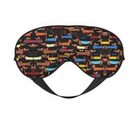 I Love My Dog Dachshunds Double Sided Sleep Mask Soft Comfortable Light Blocking Eye Cover for Night Rest