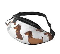 (I Love My Dog Dachshunds) Fanny Pack Waist Bag Adjustable Shoulder Strap Bum Bag for Men Women Travel Hiking Running