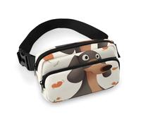 I Love My Dog Dachshunds Fanny Pack with Multiple Pockets, Personalized Waist Bag with Zipper, Multifunctional Bum Bags for Travel, Belt Bag with Adjustable Strap, Crossbody Bags