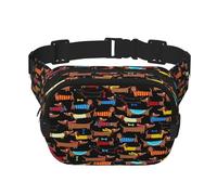 I Love My Dog Dachshunds Fanny Packs for Women Men, Fashion Waist Packs for Workout Running Traveling Hiking