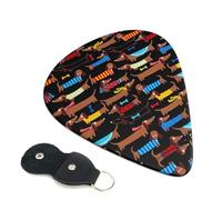 I Love My Dog Dachshunds Guitar Picks, 6 Pcs Guitar Plectrums double-sided printing, suitable for acoustic, electric and bass guitars, including 0.46 mm 0.71 mm 0.96 mm