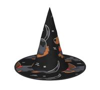 I Love My Dog Dachshunds Halloween Witch Hats 2 Pcs, Witches Hat Mens Womens Floating Hats Costume Accessories Indoor Outdoor Halloween Decorations For Porch Yard Indoor Outdoor Decor Party Supplies