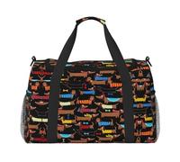 I Love My Dog Dachshunds Hand Travel Bag - Large Reusable Shopping Tote Bag, Perfect for Outdoor Activities, Sports, Camping & Groceries, Black, One Size