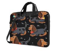 I Love My Dog Dachshunds Laptop Shoulder Bag For Men Women Briefcase Messenger Bag W/Strap Handle Waterproof Laptop Sleeve Bag 15.6 Inch