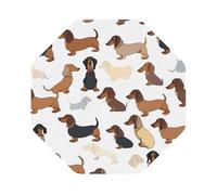 (I Love My Dog Dachshunds) Leather Coaster Set Of 6 Premium Octagon Drink Coasters For Home Office Restaurant Bar