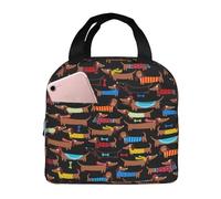 I Love My Dog Dachshunds Lunch Bag Handheld Insulated Picnic Bag Work Bag Fresh-Keeping Bag Camping Storage