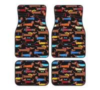 I Love My Dog Dachshunds Non-Slip Car Floor Mats 4-Piece Set Full Coverage Vehicle Liners Universal Fit Auto Accessories
