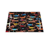 I Love My Dog Dachshunds Placemat, Crossweave Vinyl Woven Table Mats, Non-Slip Insulation Washable Table Mats Set Placemat For Kitchen Dinner