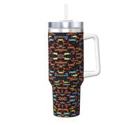 I Love My Dog Dachshunds Print 40oz with Straw and Lid, Stainless Steel Double Wall Vacuum Insulated Coffee Mug for Hot and Cold Coffee, Travel Mug with Handle