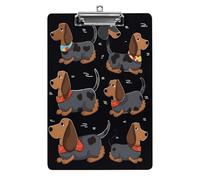 I Love My Dog Dachshunds Print Acrylic Clipboard 8.5 X 12.5 Inches | Lightweight A4 Clipboards with Pen Holder for Office, Students, Nurses, Teacher, Students,Women, Men, Girls, Boys