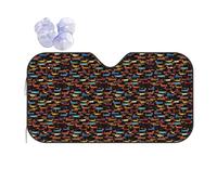 I Love My Dog Dachshunds Print Car Windshield Sun Shade, Sun Visor With Suction Cups For Most Vehicles