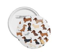 I Love My Dog Dachshunds -Print Custom Round Enamel Pin - Alloy Metal Lapel Badge For Jacket, Bag, Gift Idea.