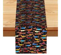 I Love My Dog Dachshunds Print Decorative Table Runner For Long Kitchen Dinner Table, Seasonal Party Home Decor 183cm