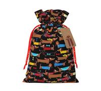 I Love My Dog Dachshunds Print Gift Drawstring Bags For Birthday Season Decor Present Sacks Party Festive Favors