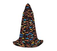 (I Love My Dog Dachshunds) Print Hooded Cape For Teenagers Costume Party, Halloween Hooded Cape Soft and Elastic,S