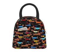 I Love My Dog Dachshunds Print Insulated Lunch Bag Portable Leakproof Reusable Tote Work School Picnic Boys Girls