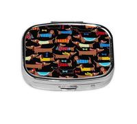 I Love My Dog Dachshunds Print,Meta Pill Box 2 Compartment Medicine Case,Portable Organizer,Rectangle Meta Portable Organizer Pill Box 376 Compartment Medicine Case