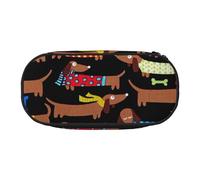 I Love My Dog Dachshunds Print Pencil Pouch for Kids Fun Pencil Case Pouch for Girls Large Pen Case with Zipper, Portable Pencil Bag Holder for School Sudent Teacher Stationery