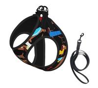 I Love My Dog Dachshunds Print,Pet Harness,Adjustable Reflective Dog Harness,Pet Leash Vest,L