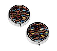 I Love My Dog Dachshunds Print Pill Box 3 Compartment Medicine Pill Case,Portable for Pocket Or Purse Pill Organizer Decorative Metal Medicine Vitamin Organizer Unique Gift