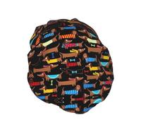 I Love My Dog Dachshunds Print Shower Cap - Reusable Bath Hair Cap, Double Layer, Adjustable Elastic Strap, Durable Travel Essential