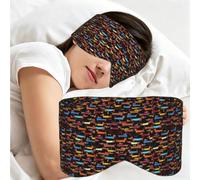 I Love My Dog Dachshunds Print Sleeping Mask Wide Band Reversible Light Blocking Travel Cover