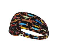 I Love My Dog Dachshunds Print,Sports Sweatband for Unisex Multi Headband Elastic Exercise Hairband