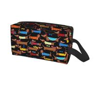 I Love My Dog Dachshunds Print Travel Storage Bag for Men Women,Large Capacity Organizer Portable Toiletry Bag