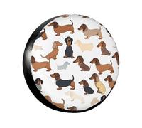 I Love My Dog Dachshunds -Print Universal Waterproof Tire Protection Cover For Suv Truck Trailer Adjustable Fit. 15 inch