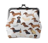 I Love My Dog Dachshunds - Print Women's Compact Coin Purse with Lock Waterproof for Travel Gifts