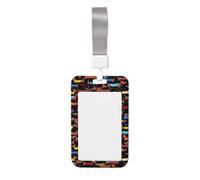 I Love My Dog Dachshunds Printed Id Badge Holder with Neck Strap Vertical Waterproof Name Card Holder for Office School