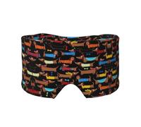 I Love My Dog Dachshunds Printed Sleeping Blindfold, Padded Ear Warmer Mask, Adjustable Head Wrap, for Deep Relaxation