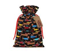 I Love My Dog Dachshunds Printing 1 Pc Christmas Bag With Drawstring For All Adults To Give Presents Halloween