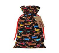 I Love My Dog Dachshunds Printing 1 Pc Christmas Bag With Drawstring For All Adults To Give Presents Halloween