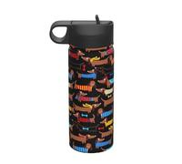 I Love My Dog Dachshunds Printing The Print 18 Oz Stainless Steel Sports Insulated Kettle with Lid for Adult Men Women